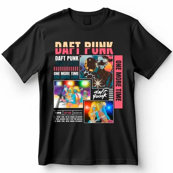 Camisa Daft Punk One More Time Blusa Camiseta de Bandas 100% Algodão
