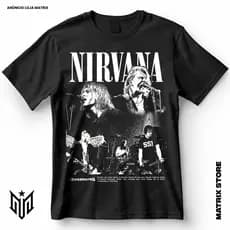 Camisa Nirvana Banda Kurt Cobain Blusa Camiseta de Rock 100% Algodão