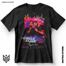 Camisa Henrique e Juliano Ultima Saudade Blusa Camiseta de Sertanejo 100% Algodão