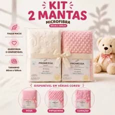 Kit 2 Mantas Bebê 3D Microfibra Ultra Macia | Cobertor Mantinha Maternidade Menina Perfeita