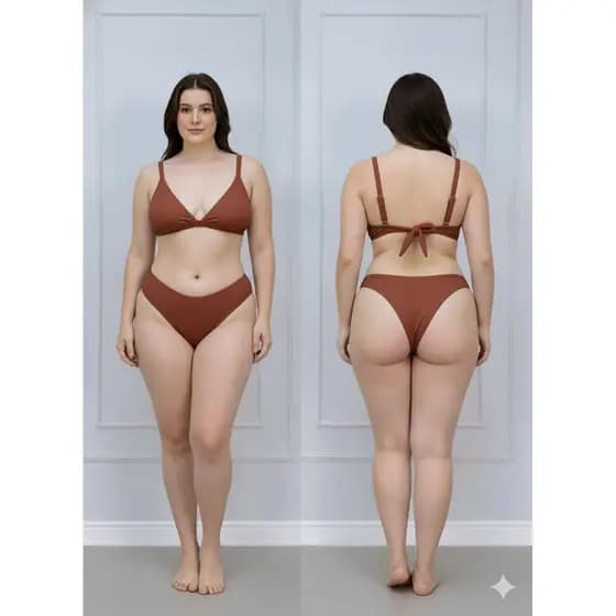 Top Biquíni Premium Cortininha Fixo Efeito Lipo Cintura Alta Calcinha Asa Delta Fio Floripa