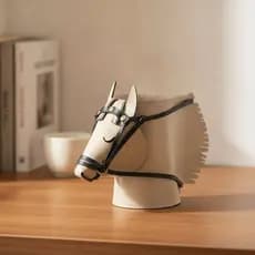 Cabeça De Cavalo Organizador De Mesa Versátil Caneta Titular De Couro Artesanal Resistente Para Equestres , Estudo , Vai
