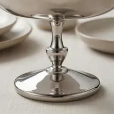Copo De Sobremesa De Aço Inoxidável Polido Pedestal Metal Sundae Tigela Reutilizável Utensílios De Mesa Domésticos Eco-A