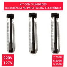 Resistência Hydra ND Eletrônica Kit Com 3 Unidades 127v 5.500w Ou 220v 7.700w E 6.800w