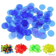 [12] Pacote De 100 Fichas De Bingo (Multi Coloridas) 1,5cm Marcadores Translúcidos Para , Contagem E Jogo