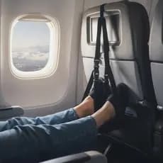 Apoio Para Os Pés Pendurado Portátil , Estilingue Com Alças Ajustáveis , Descanso De Avião Acolchoado , Compacto Viajant
