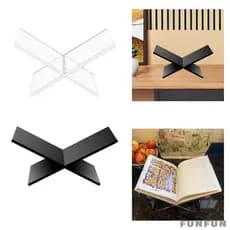 [Funfun] Suporte De Livro De Acrílico Transparente Em Forma De X Exibição De Estante Para Decorações De Livros Abertos E