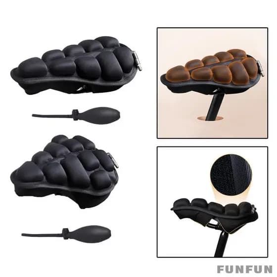 [Funfun] Capa De Assento De Bicicleta Inflável Confortável Almofada Selim Para Fitness De Estrada Viagem
