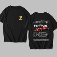 Camisa Camiseta Carro F1 Team Ferrari Y2k Algodão Unissex Premium Star Exclusivo Streetwear