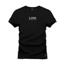 Camisa marca Loss Angeles estampada Camiseta malha premium 100% algodão