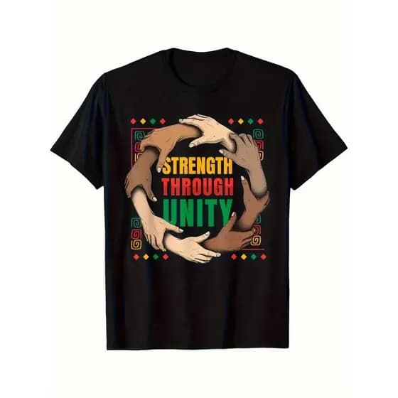 Camiseta Juneteenth & Black History Month , Gráfico Da Unidade Do Orgulho Afro-Americano , 100 % Algodão Respirável Com