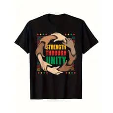 Camiseta Juneteenth & Black History Month , Gráfico Da Unidade Do Orgulho Afro-Americano , 100 % Algodão Respirável Com