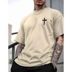 Camiseta Masculina Cruz Streetwer Tumblr Unissex Algodão Camisa Estampada