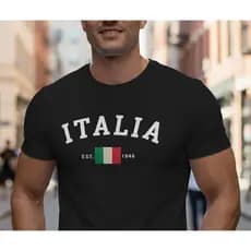 CAMISETA MASCULINA ITÁLIA BÁSICO 100% ALGODÃO STREETWEAR