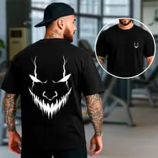 Camiseta Oversized Algodão Masculina Streetwear Dark Face Academia Gym Maromba 100% Promoção
