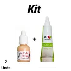 Kit Cola Tufos Ludurana Branca + Cola de Cilios Vivi Branca