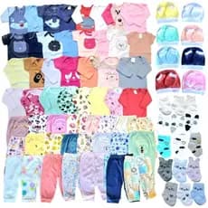 Kit 22 ou 11 peças bebê enxoval em algodão completo