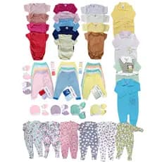 Kit Enxoval de Bebê Completo 8 ou 15 peças com Body, Mijão, Macacão, Touca, luva e Meias