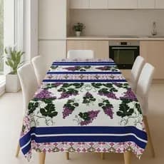 Toalha de Mesa de Cozinha Mesa de Jantar Estampada Decorada 8 Lugares de Cadeiras Retangular  Tamanho 2,50 m x 1,45 m