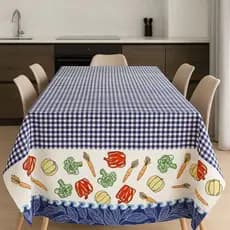 Toalha de Mesa de Cozinha Mesa de Jantar Estampada Decorada Retangular 10 Lugares de Cadeiras Tamanho 3,00 m x 1,45 m