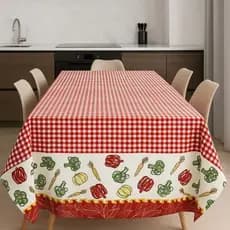 Toalha de Mesa de Cozinha Mesa de Jantar Estampado Retangular em Poliéster Vários Tamanhos Mesa 4, 6, 8, 10 Cadeiras