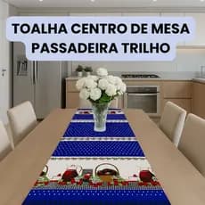 Toalha Centro de Mesa Passadeira Trilho Estampado Retangular ( 1,35 m x 0,35 m ) Mesa 4 ou 6 Lugares Estampas Variadas