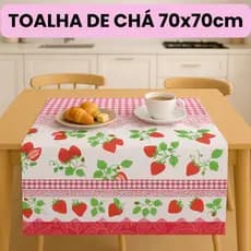 Toalha de Chá de Café de Lanche Caminho de Mesa (70 cm x 70 cm ) Quadrado para Fogão Micro-ondas Estampas Variadas