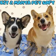 Kit 2 Manta Cobertor Soft Pet Gato Cachorro Confortável Macio Antialérgico Lavável