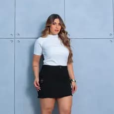 Saia Jeans Feminina Curta Confortável 34 ao 44  Barra Desfiada Cintura Alta