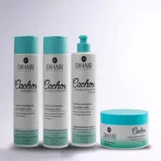 Kit para Cabelos Cacheados e Crespos 4 passos Dihair - Cachos definidos