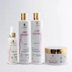 Kit Para Tratamento De Cabelos Liso Divino Dihair – Shampoo, Máscara, Condicionador, Fluido Térmico