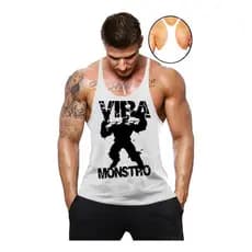 Blusas Academia Regata Cavada Vem Monstro Masculina Camiseta Academia Fitness