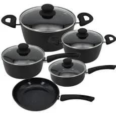 Jogo de Panelas Antiaderente Cerâmica 5 Peças com Revestimento Cerâmico Incanto Caçarola Panela Frigideira para Cozinha Resistente Panela Grande em Promoçaõ