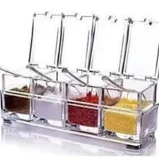 4 Porta Temperos Condimentos Acrílico Organizadores