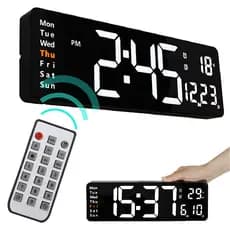 Relógio De Parede Grande Led Digital Calendário Temperatura Com Controle Remoto WL-8040