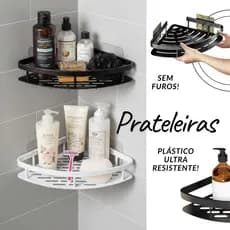 Prateleira Suporte Organizador De Parede Reforçado e Autocolante Para Shampoo Banheiro e Cozinha