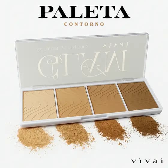 Paleta de Contorno Glam Completa Vivai Po  Compacto Maquiagem