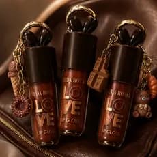 Lip Gloss Chocolate Com Chaveiro Choc Brilho Intenso Amarronzado Lábios Hidratados chaveiros sortidos
