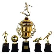 Trofeu Kit Completo Campeonato Premiação de Futebol Rico em Detalhes Pesado Brilhante Pronta Entrega - Envio Rapido