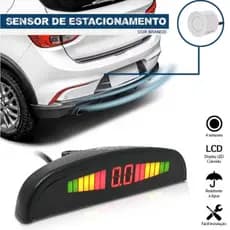 Sensor De Ré Estacionamento Kit completo Com Visor Digital Sinal Sonoro 4*22mm Sensores