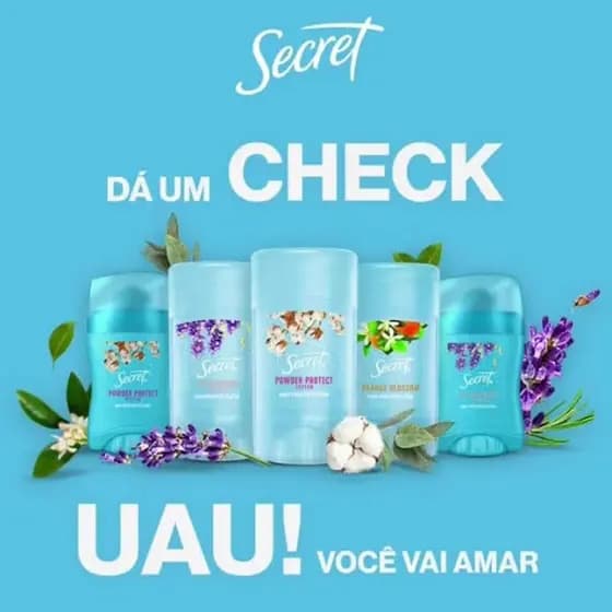 Desodorante Antitranspirante Secret Em Barra ou Em Gel  45g