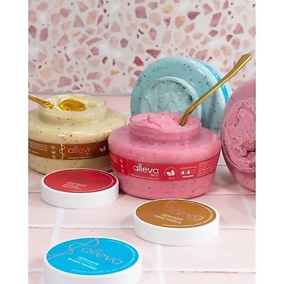 Esfoliante Corporal + Geleia Hidratante Corporal Baunilha Alleva Beauty