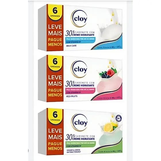 Sabonete Em Barra Cloy Beauty Com 6 Unidades De 80g Cada