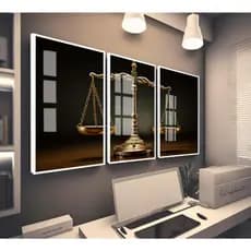 Trio de Quadro Decorativo Profissão Advocacia para Escritório