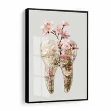 Quadro Decorativo para Consultório de Odontologia Flores Moderno