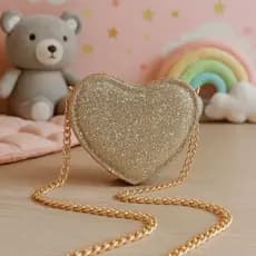 Bolsa Infantil Coração Menina Bolsinha Mini Bag Glitter