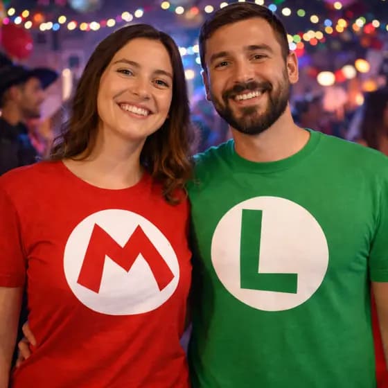 Camiseta Unisex Mario Luigi 100% Algodão Estampada Carnaval Fantasia