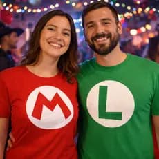 Camiseta Unisex Mario Luigi 100% Algodão Estampada Carnaval Fantasia