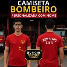 Camiseta Bombeiro Civil Personalizada Com Seu Nome 100% Algodão