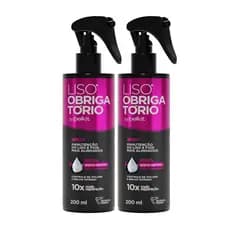 Kit 2 Spray Finalizador Obrigatório Liso 200ml - Proteção térmica reconstrução finalizador capilar